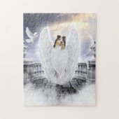 Blue Merle Collie Guardian Angel in Dog Heaven - Puzzle (Vertikal)