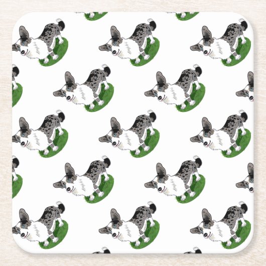 Blue merle, Corgi Cardigan. Rechteckiger Pappuntersetzer (Vorderseite)