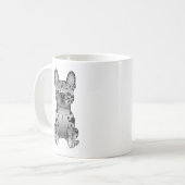 Blue Merle French Bulldog / Frenchie Cartoon Dog Kaffeetasse (Vorderseite Links)