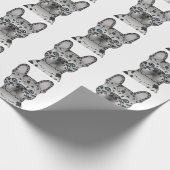 Blue Merle French Bulldog Frenchie Dog Pattern Geschenkpapier (Ecke)