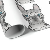 Blue Merle French Bulldog Frenchie Dog Pattern Geschenkpapier (Rolleneckpunkt)