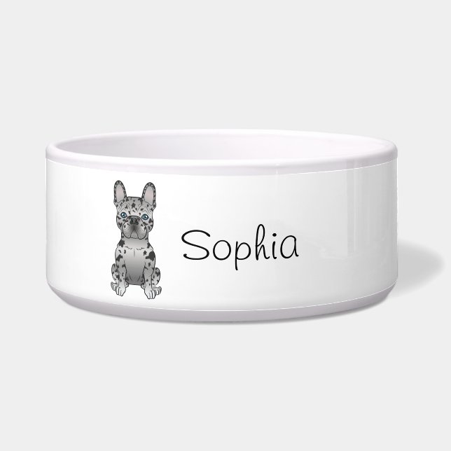 Blue Merle French Bulldog Frenchie Niedlicher Hund Napf (Vorderseite)