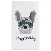 Blue Merle French Bulldog Kleine Geschenktüte (Rückseite)