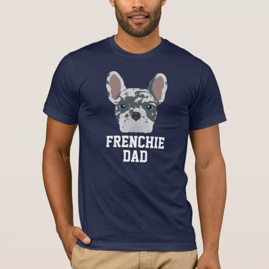 Blue Merle Frenchie Dog Vater T-Shirt (Vorderseite)