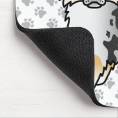 Blue Merle Long Coat Chihuahua Cartoon Dog & Paws Mousepad (Ecke)