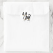 Blue Merle Long Coat Chihuahua Niedlicher Cartoon Runder Aufkleber (Tasche)