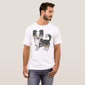 Blue Merle Long Coat Chihuahua Niedlicher Cartoon  T-Shirt (Vorne ganz)