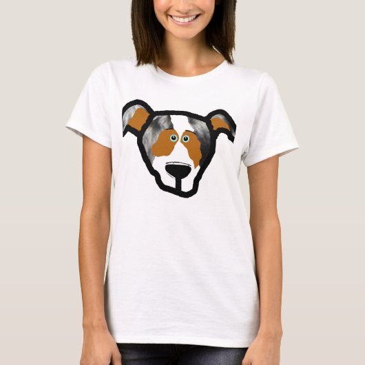 blue_merle mini australische Seite Front 2 T-Shirt (Vorderseite)