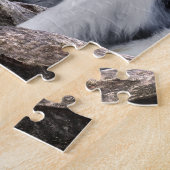 Blue Merle Rough Collie auf der Burg Eilean Donan  Puzzle (Seite)