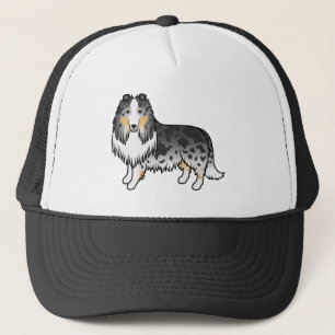 Blue Merle Rough Collie Cute Cartoon Dog Truckerkappe
