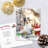 Blue Merle Rough Collie & Kitty, Magic Christmas - Postkarte