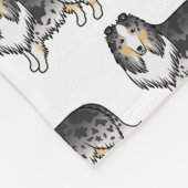 Blue Merle Rough Collie Niedlich Cartoon Dog Muste Fleecedecke (Ecke)