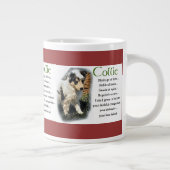 Blue Merle Rough Collie Puppy Jumbo-Tasse (Rechts)