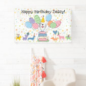 Blue Merle Sheepadoodle Dog Birthday Party Banner (Insitu)