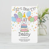 Blue & Merle Sheepadoodle Hund Geburtstagsparty Einladung (Stehend Vorderseite)