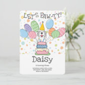 Blue & Merle Sheepadoodle Hund Geburtstagsparty Einladung (Stehend Vorderseite)