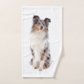 Blue Merle Sheltie Mama Badetuch Set (Handtuch)