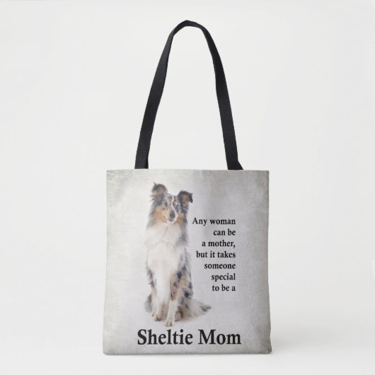 Blue Merle Sheltie Mama Tasche (Vorderseite)