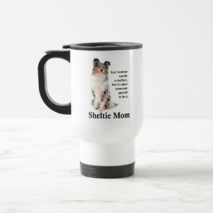 Blue Merle Sheltie Mama Travel Mug Reisebecher