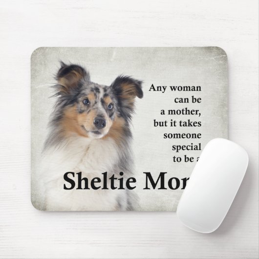 Blue Merle Sheltie Mom Mousepad (Mit Mouse)