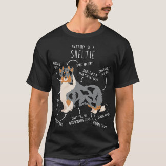 Blue Merle Sheltie Shetland Sheepdog Anatomie 2 T-Shirt