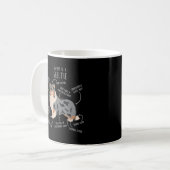Blue Merle Sheltie Shetland Sheepdog Anatomie, Fun Kaffeetasse (Vorderseite Links)