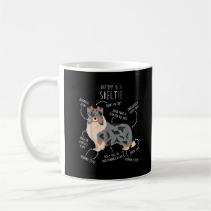 Blue Merle Sheltie Shetland Sheepdog Anatomie, Fun Kaffeetasse
