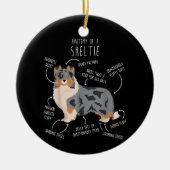Blue Merle Sheltie Shetland Sheepdog Anatomie, Fun Keramik Ornament (Vorne)