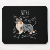 Blue Merle Sheltie Shetland Sheepdog Anatomie, Fun Mousepad (Vorne)