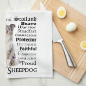 Blue Merle Sheltie Tracks Küchentuch (Viertel Falte)