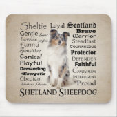Blue Merle Sheltie Tracks Mousepad (Vorne)