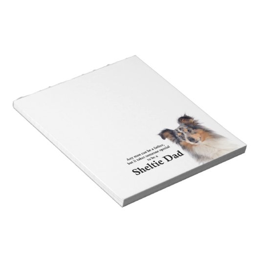 Blue Merle Sheltie Vater Notepad Notizblock (angewinkelt)