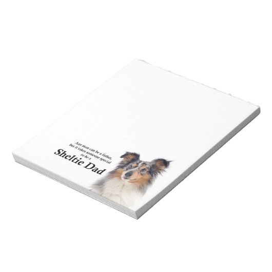 Blue Merle Sheltie Vater Notepad Notizblock (Rotiert)
