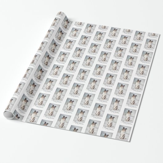 Blue Merle Sheltie Weihnachtswrapping Paper Geschenkpapier (Ungerollt)