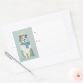 Blue Merle Sheltie Winter Geschenk Rechteckiger Aufkleber (Umschlag)