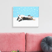 Blue Merle Shetland Sheepdog Sheltie Winter Snow Leinwanddruck (Insitu (Wohnzimmer))