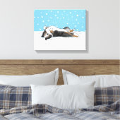 Blue Merle Shetland Sheepdog Sheltie Winter Snow Leinwanddruck (Insitu (Schlafzimmer))