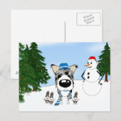 Blue Merle Smooth Collie Winter Snow Postkarte (Vorne/Hinten)