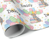 Blue Merle Tan Aussiedoodle Dog Birthday Party Geschenkpapier (Rolleneckpunkt)