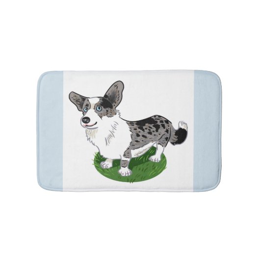 Blue merle Welsh Corgi Cardigan - Badematte / Haus (Vorderseite)
