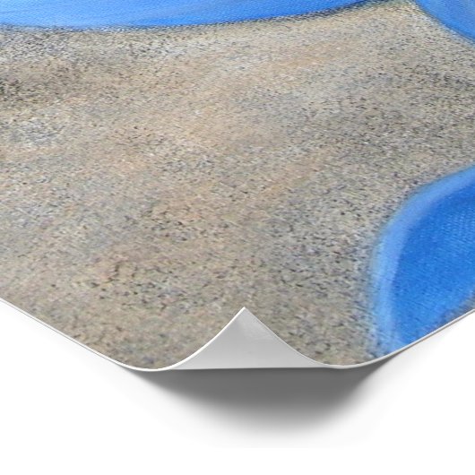 Blue Mermaid Art, Herz in Sand Poster Print (Ecke)