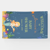 Blue Mermaid Baby Dusche Begrüßungszeichen Banner (Horizontal)