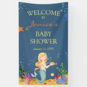 Blue Mermaid Baby Dusche Begrüßungszeichen Banner (Vertikal)