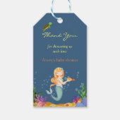 Blue Mermaid Baby Dusche Vielen Dank für Ihre Gesc Geschenkanhänger (Vorderseite)