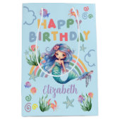 Blue Mermaid Gift Bag in Blue Mittlere Geschenktüte (Vorderseite)