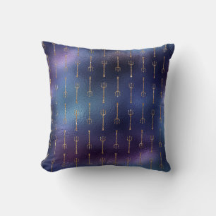 Blue Mermaid Glitzer - Trident pattern - Kissen