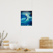 Blue Mermaid Hugging Sailor Art Poster (Küche)