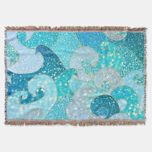 Blue Mermaid Imitate Glitzer Sea- Aquamariner Gold Decke (Vorderseite)