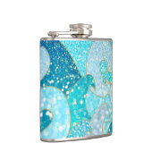 Blue Mermaid Imitate Glitzer Sea- Aquamariner Gold Flachmann (Rechts)