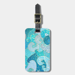 Blue Mermaid Imitate Glitzer Sea- Aquamariner Gold Gepäckanhänger